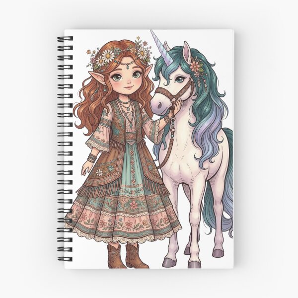 Item preview, An elf girl with a unicorn. designed and sold by PP&RAINBOW SHOP.