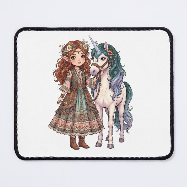 Item preview, An elf girl with a unicorn. designed and sold by PP&RAINBOW SHOP.