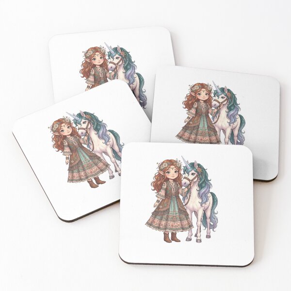 Item preview, An elf girl with a unicorn. designed and sold by PP&RAINBOW SHOP.