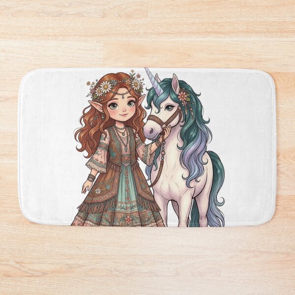 Item preview, An elf girl with a unicorn. designed and sold by PP&RAINBOW SHOP.