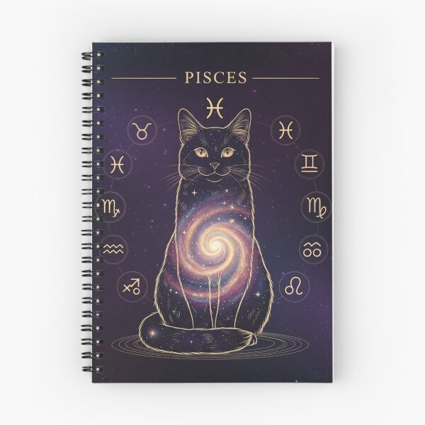 Item preview, Pisces Zodiac Cat – Celestial Astrology Cat, Cosmic Galaxy Cat Illustration designed and sold by saphira-art.