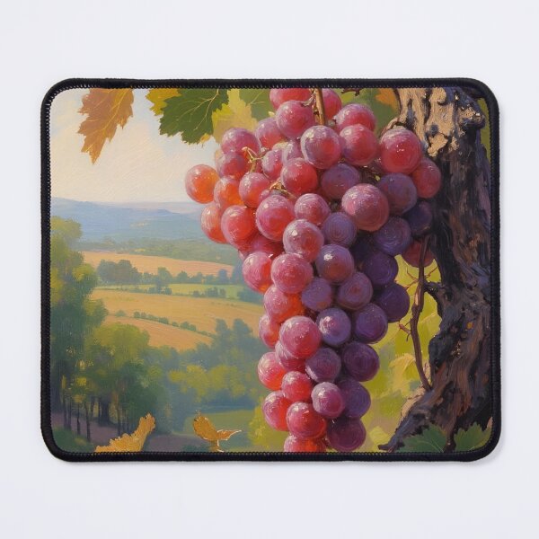 Item preview, Red Grapes on the Vine Oil Painting | Vineyard Fruit Botanical Art designed and sold by Debbie Schulte.