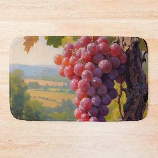 Item preview, Red Grapes on the Vine Oil Painting | Vineyard Fruit Botanical Art designed and sold by Debbie Schulte.