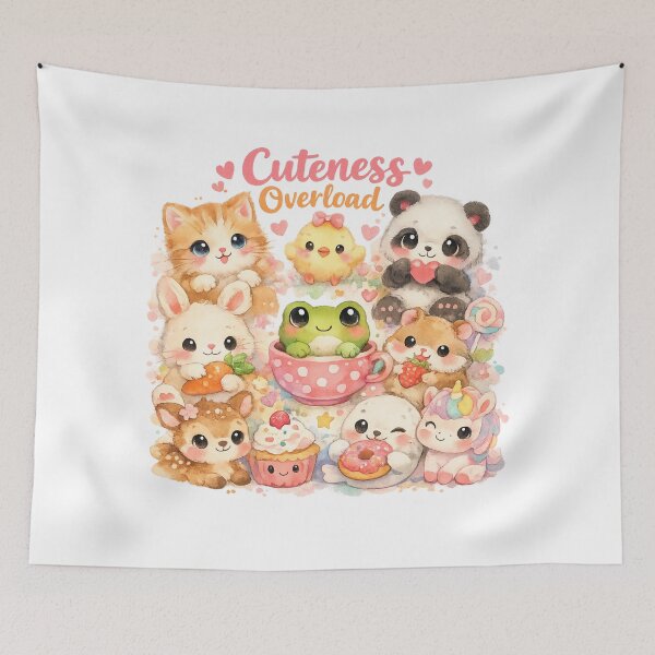 Item preview, Cuteness Overload Watercolor Cute Animal Illustration designed and sold by Nusha Creations.
