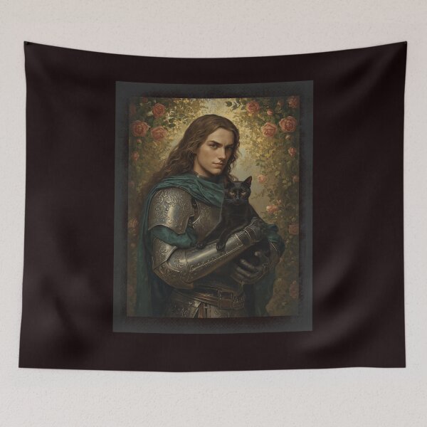Item preview, Knight and his black cat designed and sold by TwoMagpiesShop.