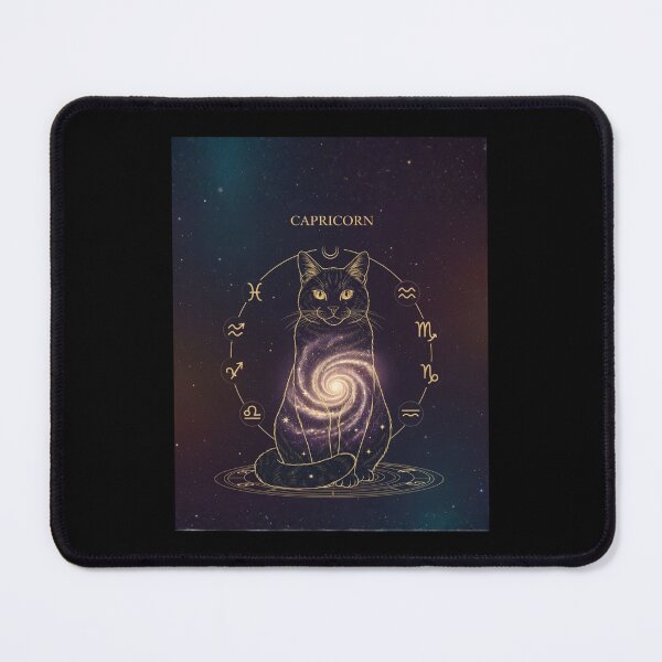 Item preview, Capricorn Zodiac Cat – Celestial Astrology Cat, Cosmic Galaxy Cat Illustration designed and sold by saphira-art.