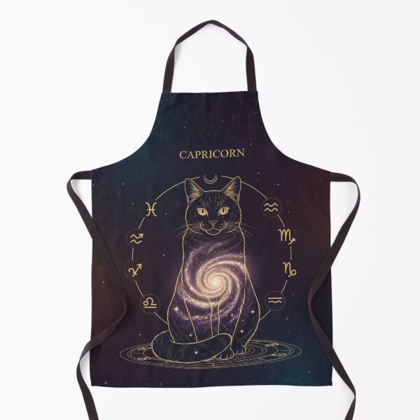 Item preview, Capricorn Zodiac Cat – Celestial Astrology Cat, Cosmic Galaxy Cat Illustration designed and sold by saphira-art.