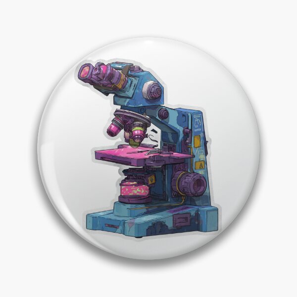 Item preview, Cyberpunk Microscope – Futuristic Science Neon Aesthetic Sticker designed and sold by GabrielTheMaker.
