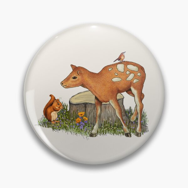 Item preview, Woodland Critters, Fawn, Bird, and Squirrel, Illustration designed and sold by JoyfulWhimsy.