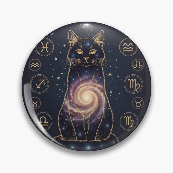 Item preview, Libra Zodiac Cat – Celestial Astrology Cat, Cosmic Galaxy Cat Illustration designed and sold by saphira-art.