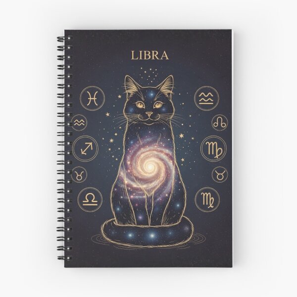 Item preview, Libra Zodiac Cat – Celestial Astrology Cat, Cosmic Galaxy Cat Illustration designed and sold by saphira-art.