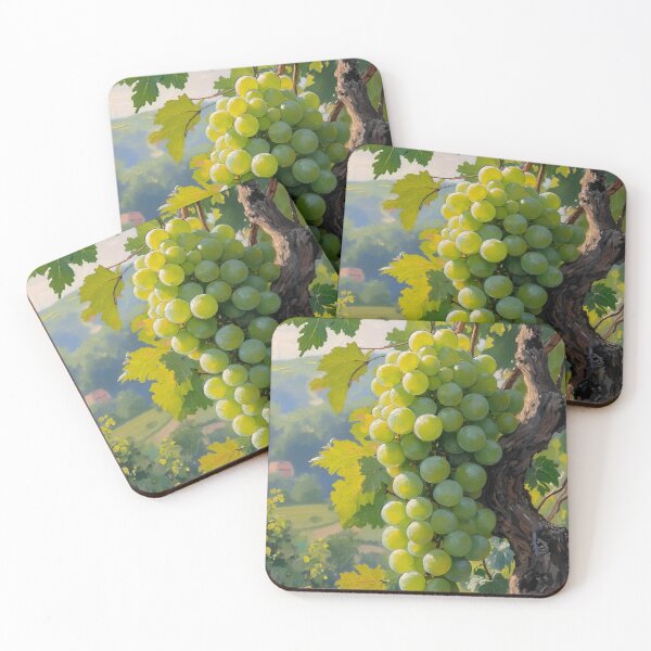 Item preview, Green Grapes on the Vine Oil Painting | Vineyard Botanical Fruit Art designed and sold by Debbie Schulte.