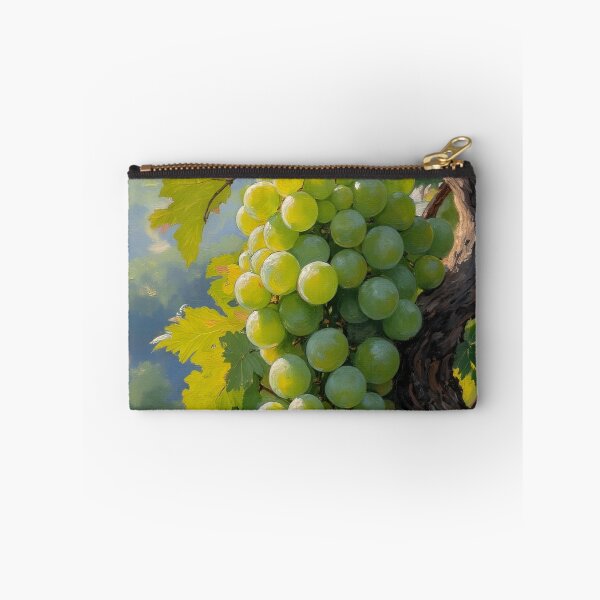 Item preview, Green Grapes on the Vine Oil Painting | Vineyard Botanical Fruit Art designed and sold by Debbie Schulte.