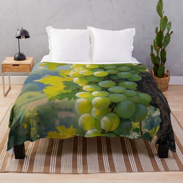 Item preview, Green Grapes on the Vine Oil Painting | Vineyard Botanical Fruit Art designed and sold by Debbie Schulte.