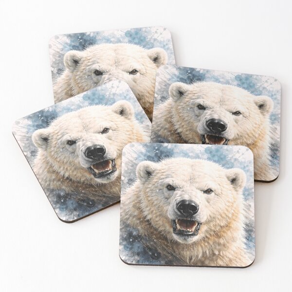 Artikelvorschau, Abstrakter Eisbär Kunst Wildtier Portrait entworfen und verkauft von giachem99.
