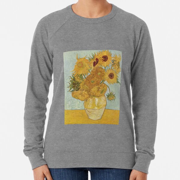 Still Life: Vase with Twelve Sunflowers, August 1888 by Vincent Van Gogh Lightweight Sweatshirt