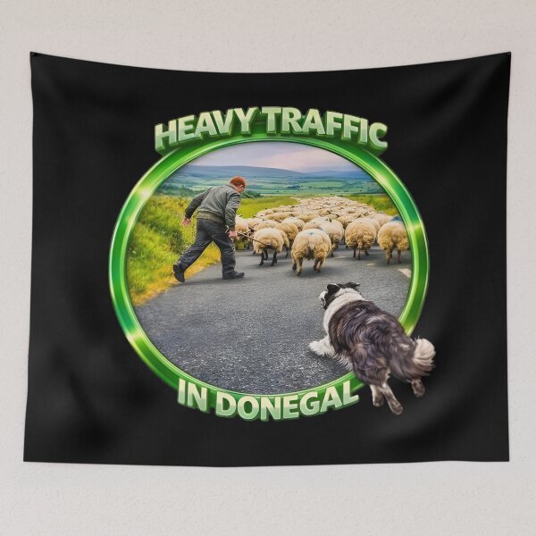 Item preview, Heavy Traffic In Donegal Sheep Blocking the Road remastered designed and sold by OliDesigns.