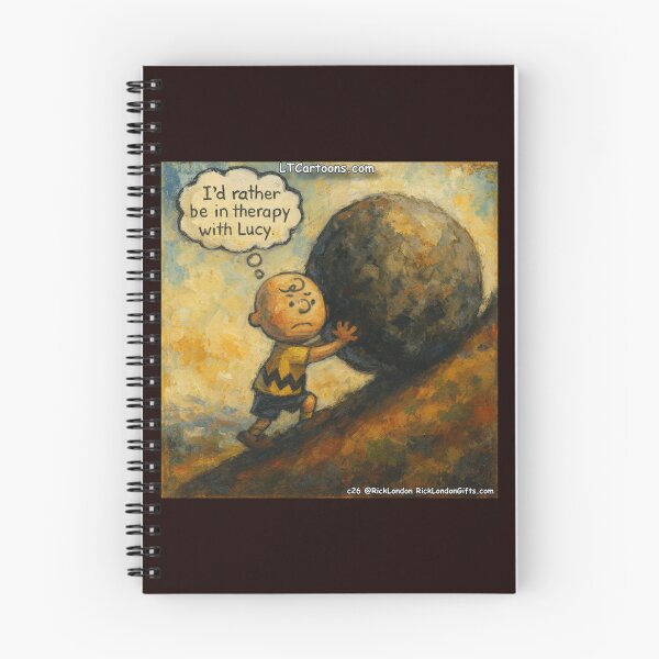 Item preview, Charlie Sisyfus Brown & The Boulder – Mythology Parody Cartoon designed and sold by Rick London Gifts.