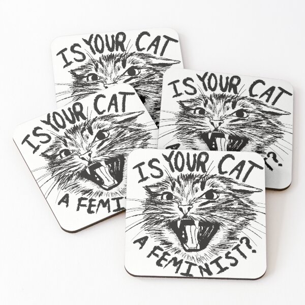 Item preview, is your cat a feminist designed and sold by Kirsten Tjelmeland.