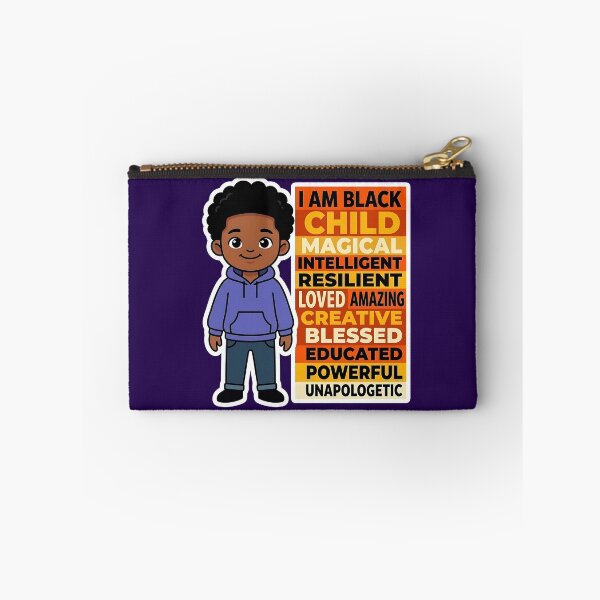 Item preview, I AM BLACK CHILD - Minimal Smiling Boy Hoodie Affirmation Sticker designed and sold by WowDezign.
