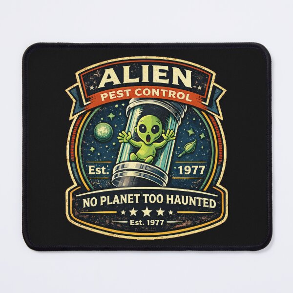 Item preview, Alien Pest Control -  UFO Exterminator Retro Sci-Fi Removal Services Shirt designed and sold by GhostDawgs.