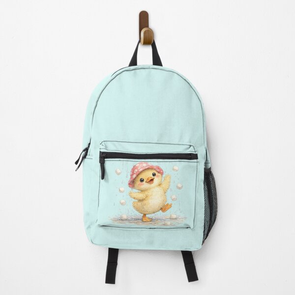 Item preview, Dancing Duck in Marshmallow Rain – Cute Kawaii Duck Watercolor designed and sold by StickyDelights.