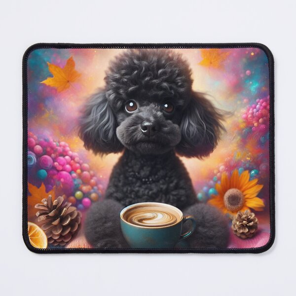 Item preview, Mini Black Poodle Drinking Coffee designed and sold by The Coffee Critters.