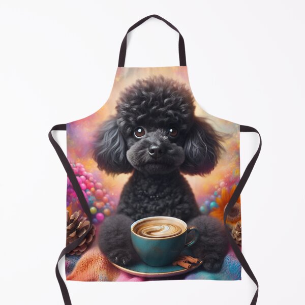 Item preview, Mini Black Poodle Drinking Coffee designed and sold by The Coffee Critters.