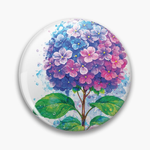 Item preview, Watercolor Hydrangea Flower Botanical Illustration designed and sold by Gold Turtle  Lina.