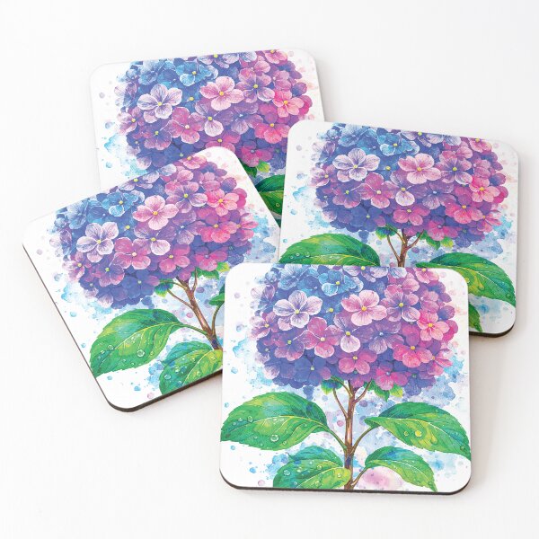Item preview, Watercolor Hydrangea Flower Botanical Illustration designed and sold by Gold Turtle  Lina.