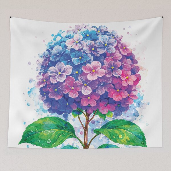 Item preview, Watercolor Hydrangea Flower Botanical Illustration designed and sold by Gold Turtle  Lina.