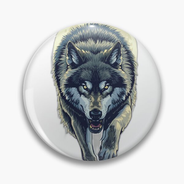 Item preview, Running Wolf – Fierce Grey Wolf with Glowing Eyes T-Shirt Design designed and sold by Mitaudesign.