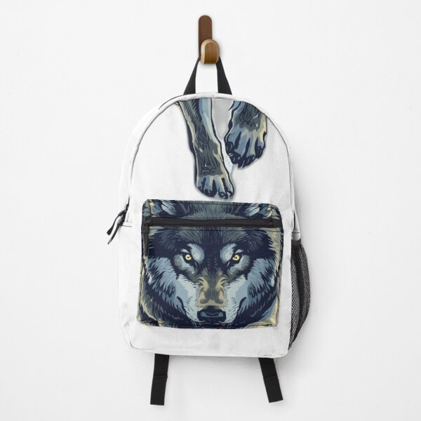 Item preview, Running Wolf – Fierce Grey Wolf with Glowing Eyes T-Shirt Design designed and sold by Mitaudesign.
