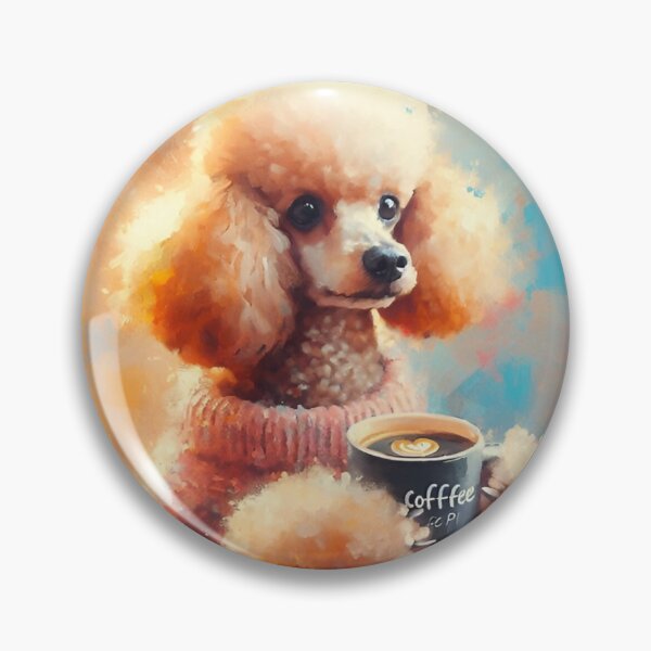 Item preview, Mini Cream Poodle Drinking Coffee designed and sold by The Coffee Critters.