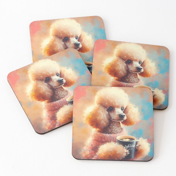 Item preview, Mini Cream Poodle Drinking Coffee designed and sold by The Coffee Critters.