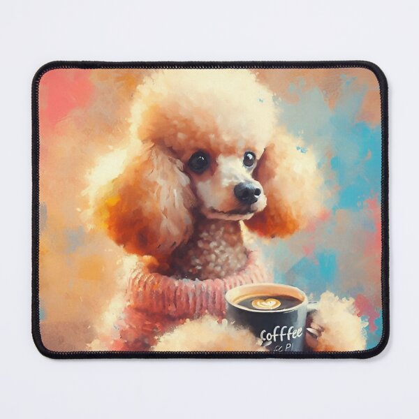 Item preview, Mini Cream Poodle Drinking Coffee designed and sold by The Coffee Critters.