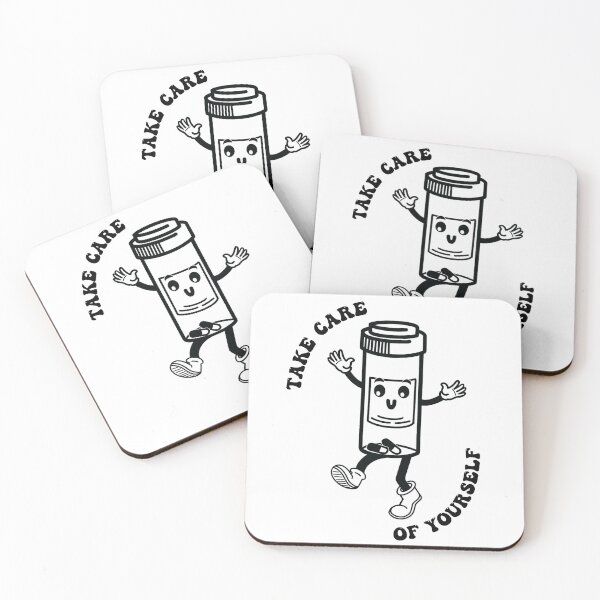 Item preview, Take Care of Yourself – Cute Pill Bottle Cartoon | Pharmacy Humor Self Care Design designed and sold by Pao's Mind.