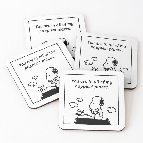Item preview, snoopy reading happy place emily henry quote designed and sold by liveawhimsylife.