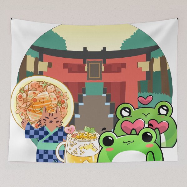 Item preview, Sweet Moment at the Shrine with Cat and Frogs designed and sold by Kanniax.