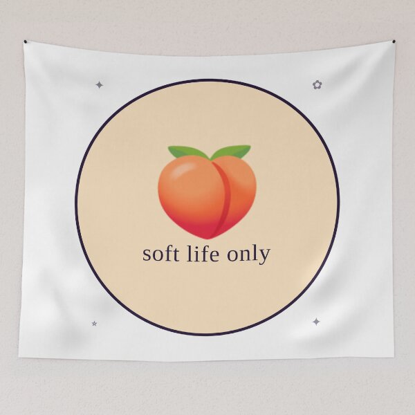 Item preview, Soft Life Only — Peach Aesthetic Self Care Design designed and sold by Sixième Studio.