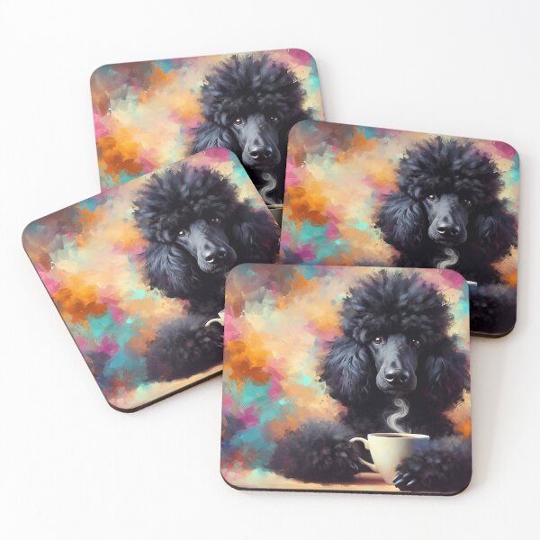 Item preview, Standard Black Poodle Drinking Coffee designed and sold by The Coffee Critters.