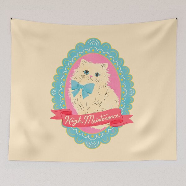 Item preview, High Maintenance Funny Cat Illustration | Cute Persian Cat Lover Art designed and sold by Carrie Cantwell Art.