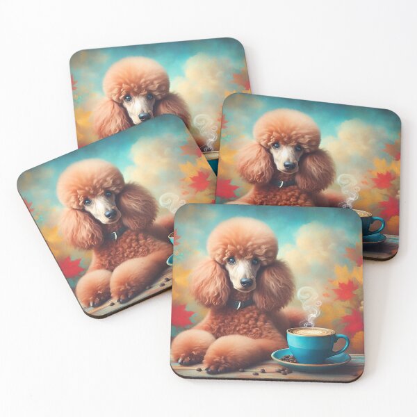 Item preview, Standard Red Poodle Drinking Coffee designed and sold by The Coffee Critters.