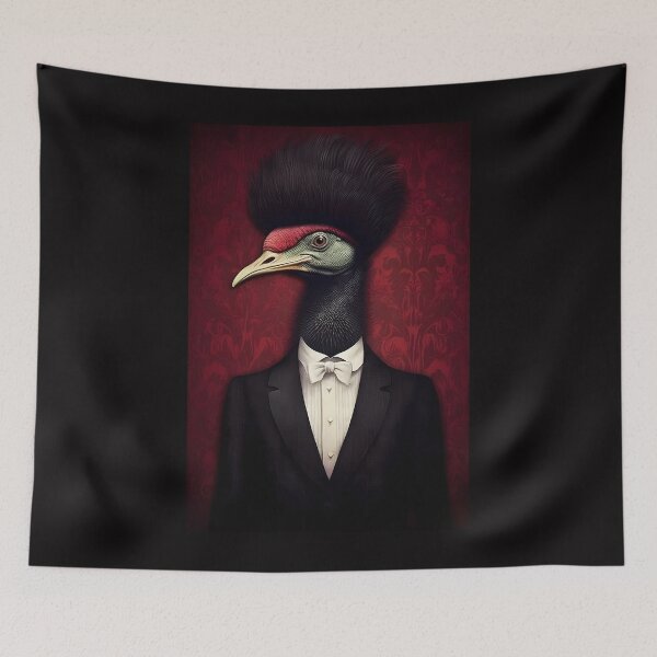 Item preview, Anthropomorphic Bird Being in Formal Attire - Surrealist Art with Vintage and Elegant Style designed and sold by Hipatye26.