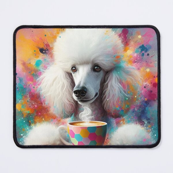 Item preview, White Standard Poodle Drinking Coffee designed and sold by The Coffee Critters.