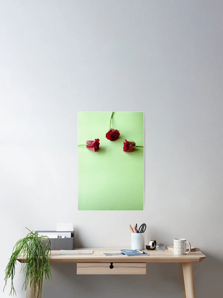 Thumbnail 2 of 3, Poster, Three Red Roses designed and sold by RubyDelAngel.