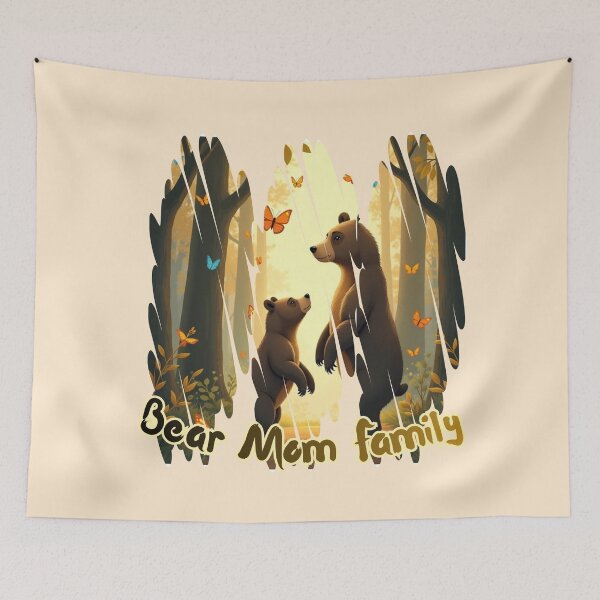 Item preview, Bear Mom Family - Hand-Illustrated Mother's Day - Golden Forest - Wildlife Family designed and sold by PriyaMagic.