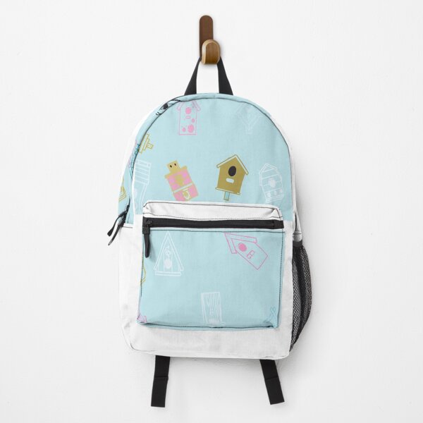 Item preview, PINK BIRDHOUSES ON A PASTEL BLUE BACKGROUND designed and sold by gailmariedesign.