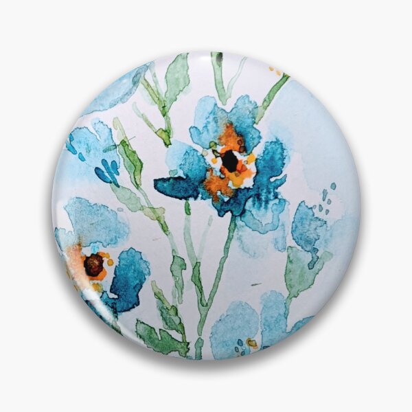 Item preview, Blue Watercolor Flowers designed and sold by Kara Draws.