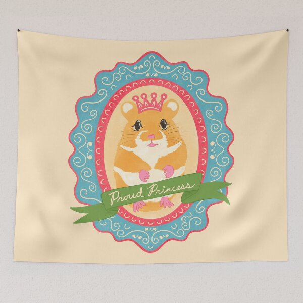 Item preview, Proud Princess Hamster Illustration | Cute Crowned Hamster Pet Lover Art designed and sold by Carrie Cantwell Art.
